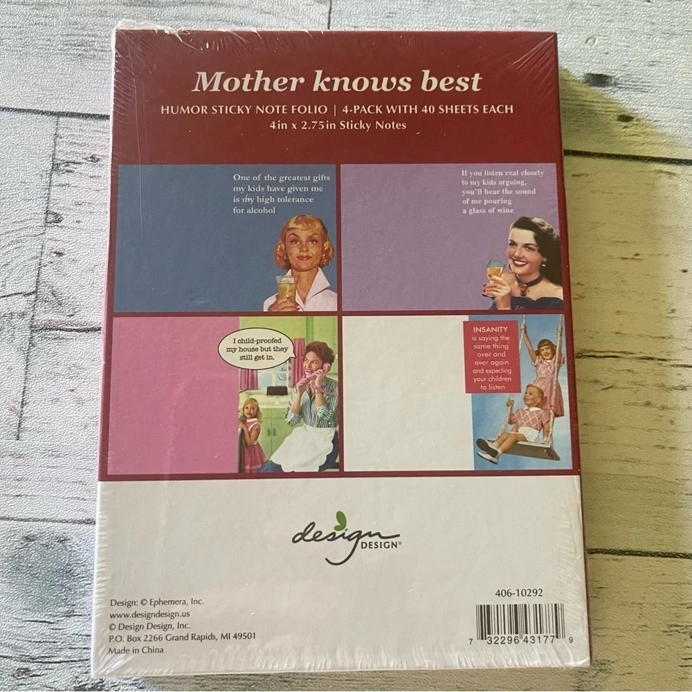 Design Mother Knows Best Humor Sticky Notes 160 NEW